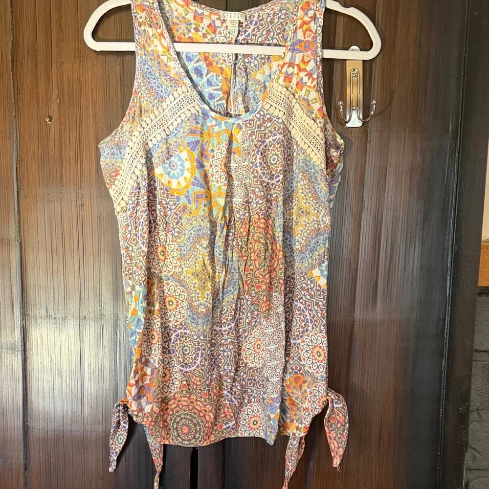 Spense Multicolor Patterned Tank Top - Picture 1 of 4